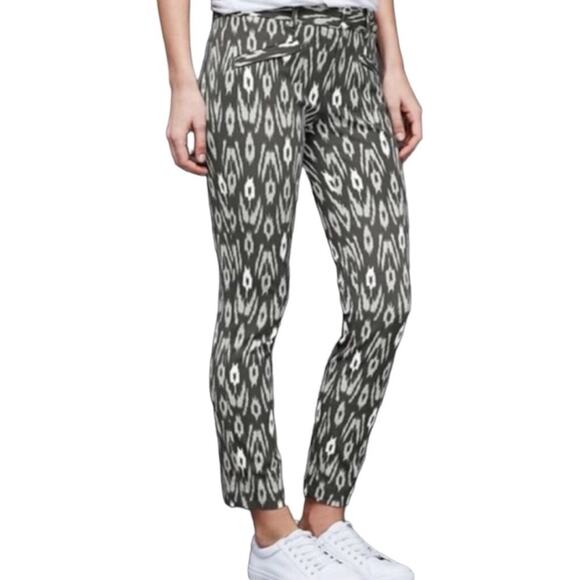 GAP Skinny Ankle Pants Size 2R Gray Ikat Print Stretch Chino Trousers - Picture 1 of 10